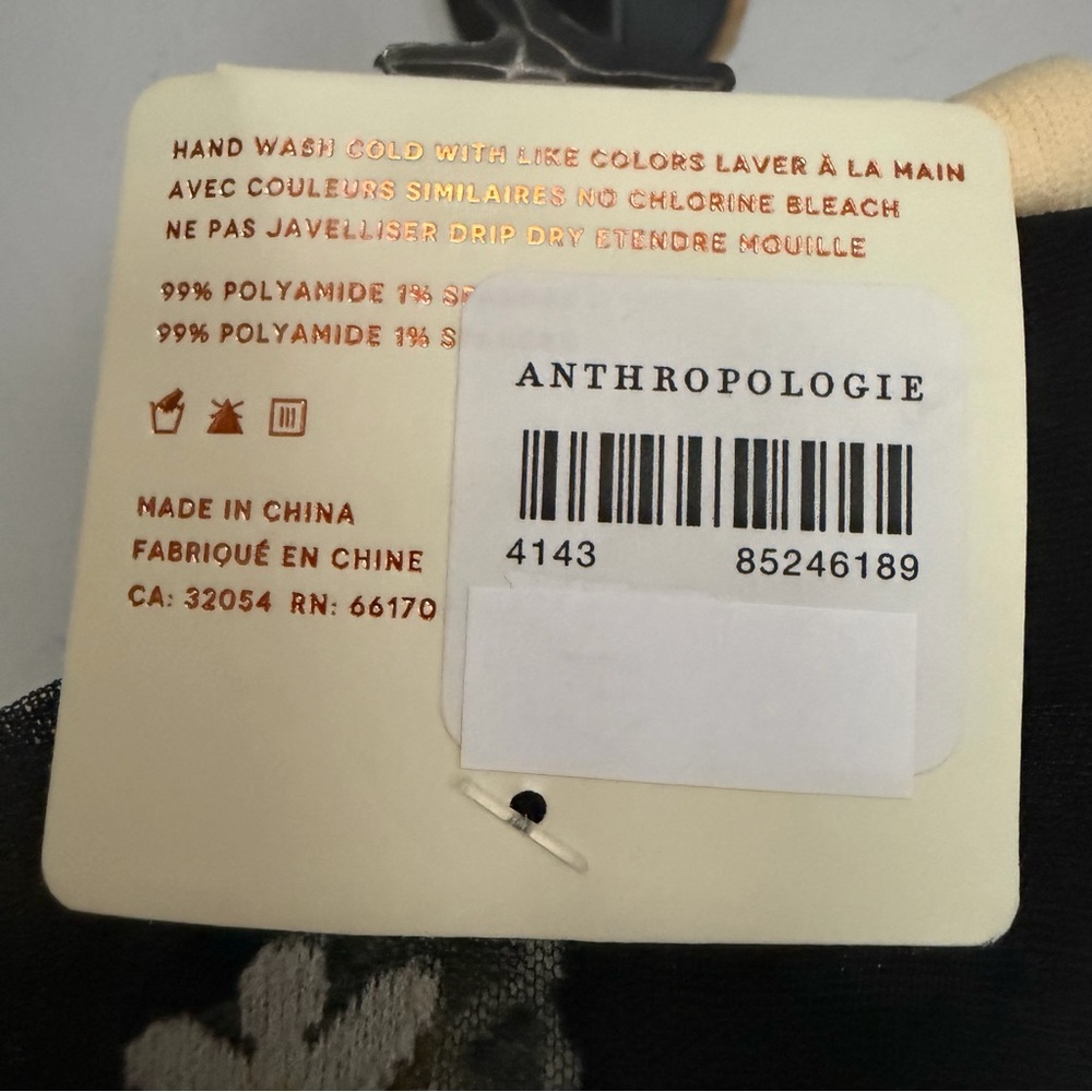 NEW Anthropologie Daisy Tulle Socks Black Baby Yellow Sheer - Picture 8 of 8